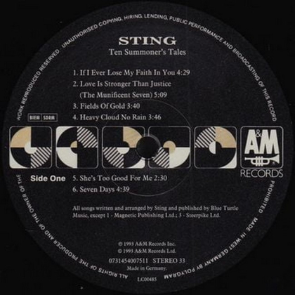 Sting - Ten Summoner's tales - фото 3 Sting - Ten Summoner's tales - фото 3
