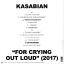 Kasabian &ndash; For Crying Out Loud - фото 2