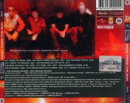3 Doors Down &ndash; Away From The Sun - фото 2