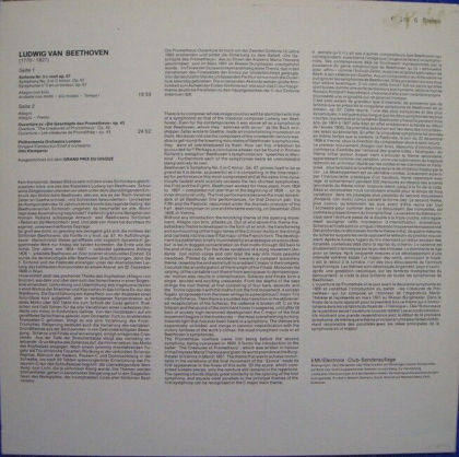 Beethoven - Otto Klemperer, Philharmonia Orchestra London – 5. Sinfonie C-Moll - Ouverture „Die Geschopfe Des Prometheus" - фото 2 Beethoven - Otto Klemperer, Philharmonia Orchestra London – 5. Sinfonie C-Moll - Ouverture „Die Geschopfe Des Prometheus" - фото 2