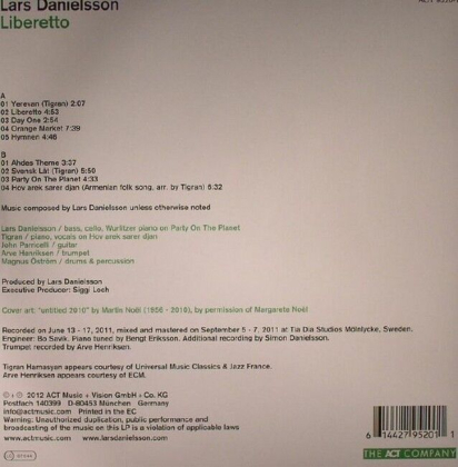 Lars Danielsson / Tigran / Magnus Ostrom / Arve Henriksen / John Parricelli &ndash; Liberetto - фото 2