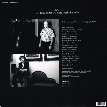 Terry Riley & Roberto Cacciapaglia Ensemble – In C - Performed Live At Aterforum, July 9, 1988 - фото 2 Terry Riley & Roberto Cacciapaglia Ensemble – In C - Performed Live At Aterforum, July 9, 1988 - фото 2