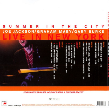 Joe Jackson / Graham Maby / Gary Burke &ndash; Summer In The City - Live In New York - фото 2