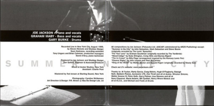 Joe Jackson / Graham Maby / Gary Burke &ndash; Summer In The City - Live In New York - фото 4