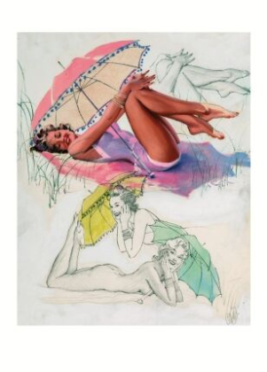AL BUELL. Pin-Up With Umbrella, Al Buell's Beauties - фото 1