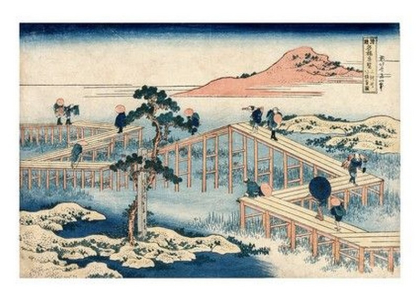 An Ancient Picture of the Eight Part Bridge in Mikawa Province, from the series Curious Views of Fa - фото 1