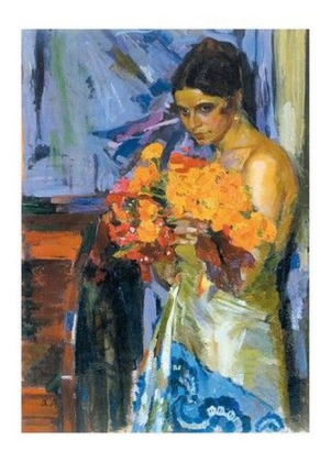 Жінка з квітами - фото 1