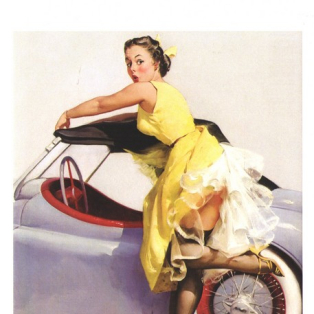 Cover Up, Brown & Bigelow calendar illustration, 1955