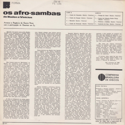 Baden Powell, Vinicius De Moraes &ndash; Os Afro Sambas - фото 2