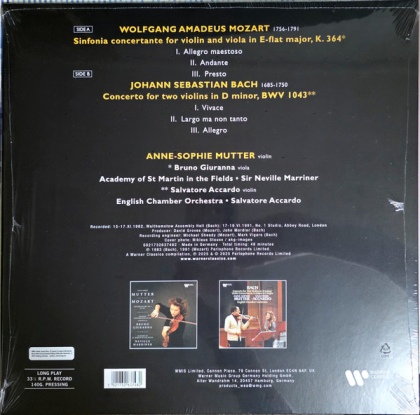 Anne-Sophie Mutter, Mozart, Bach &ndash; Sinfonia Concertante / Concerto For Two Violins - фото 2