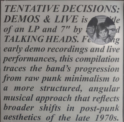 Talking Heads &ndash; Tentative Decisions: Demos &amp; Live - фото 1