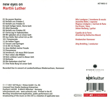 Jeanette K&ouml;hn, Knabenchor Hannover, Capella De La Torre, Nils Landgren &amp; Friends &ndash; New Eyes On Martin Luther - фото 2
