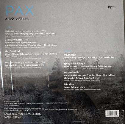 Arvo P&auml;rt &ndash; Pax - фото 2