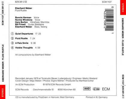 Eberhard Weber – Fluid Rustle - фото 2 Eberhard Weber – Fluid Rustle - фото 2